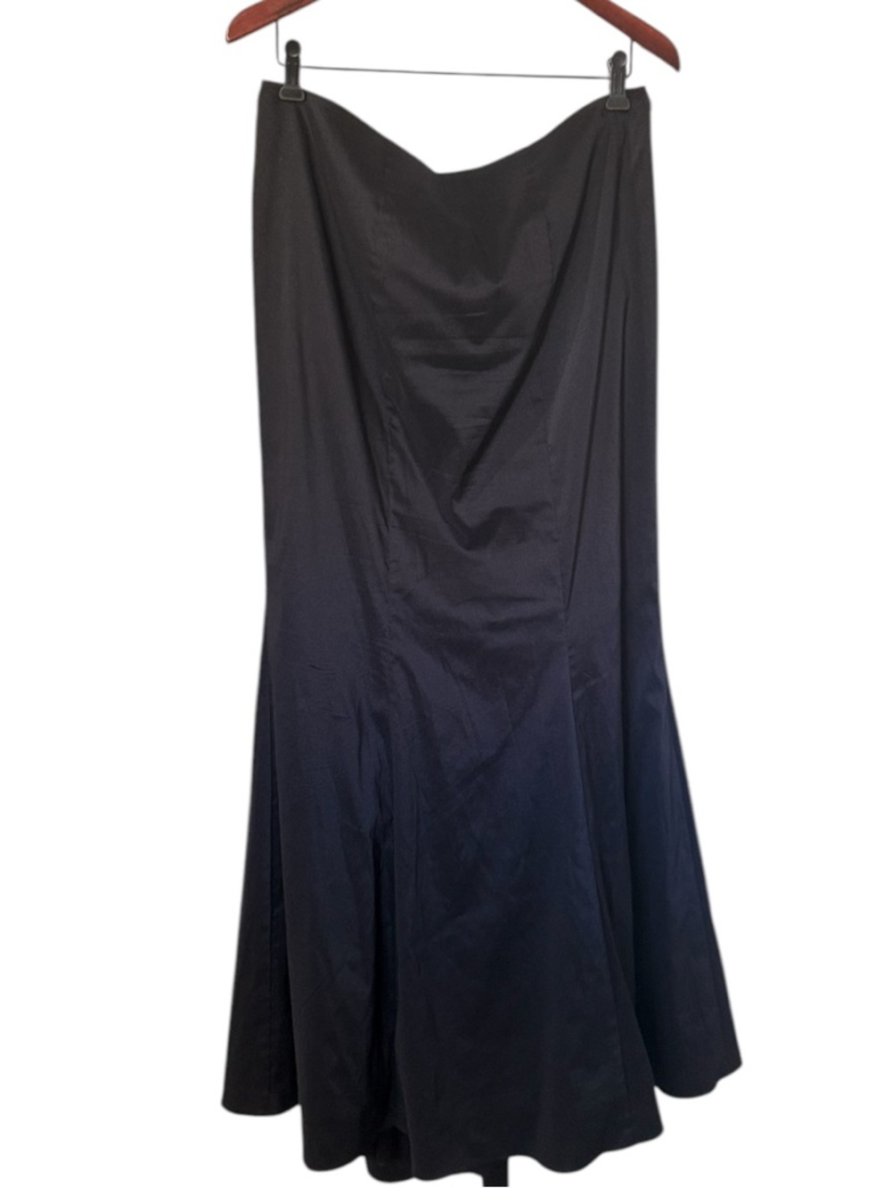 Adrianna Papell Black Satin Strapless Evening Dress